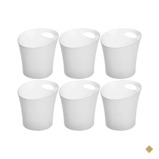 Kit 6 Baldes de Gelo 4,5L Plástico Transparente 23,5cm com Alça Bebidas…