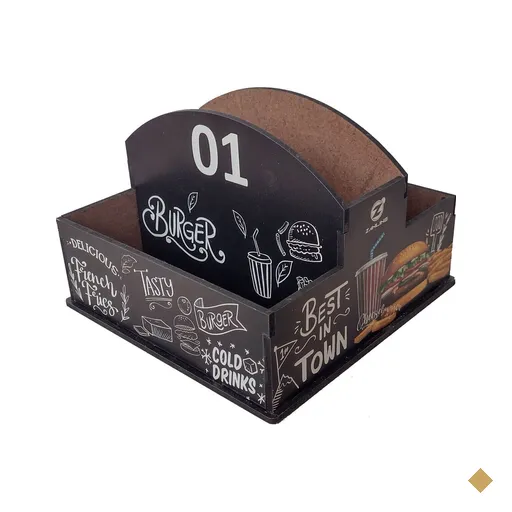 25 Suportes Porta Guardanapos e Sachês de Mesa MDF Burger para Lanchonete 1 ao…