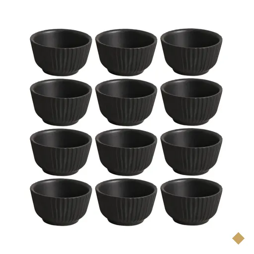 Kit 12 Ramequins 170ml Cerâmica Preto Matte Artesanal Porto Brasil Molheira…