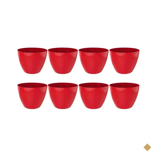 Kit 8 Tigelas Redonda Grande 6,2L Vermelha Crippa Travessa Servir Salada Frutas…