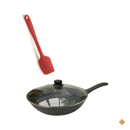 Frigideira Indução ceramico Jade com espatula e tampa  vidro