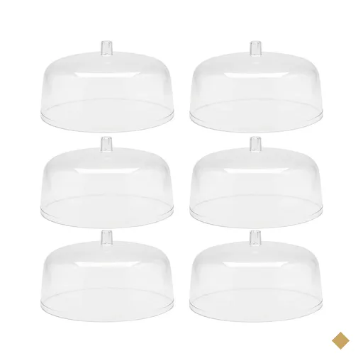Kit 6 Cúpulas para Prato De Bolo Tampa Acrílico Cúpula 30cm