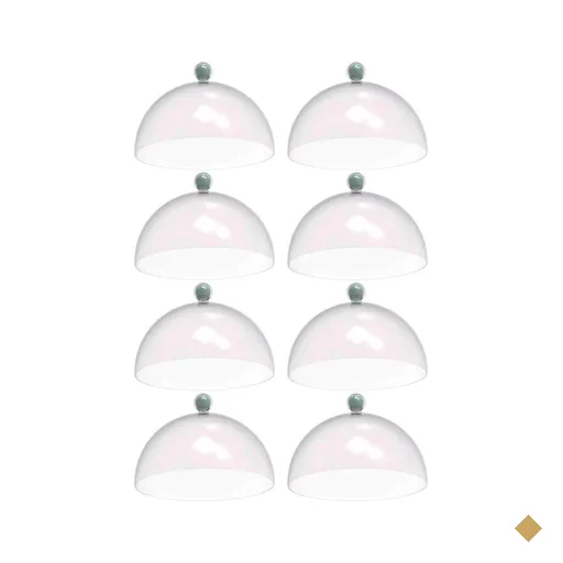 Kit 8 Cúpulas Plástico 25cm Bolos Tortas Doces Pratos Verde Menta Bubble…