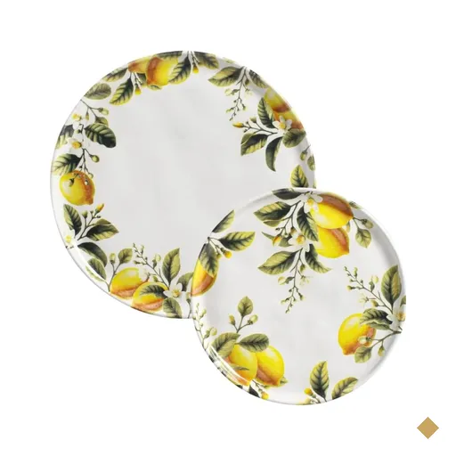 Conjunto 8 Pratos Limonata em Cerâmica Porto Brasil Orgânico Rasos Sobremesa…