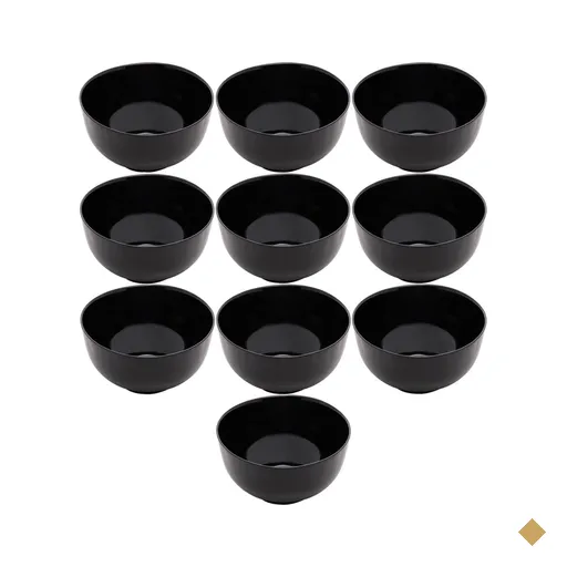 10 Tigelas de Vidro Opalino 700ml Diwali Black 14x8cm Lyor Bowl Petiscos Cumbuca