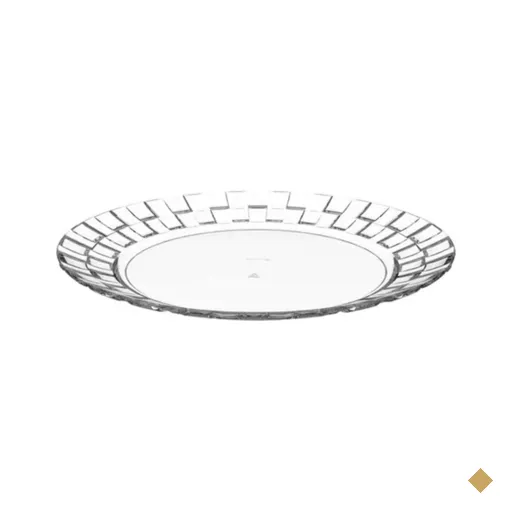 24 Pratos 26cm Plástico Transparente Bandejas para Servir Eventos Restaurantes…