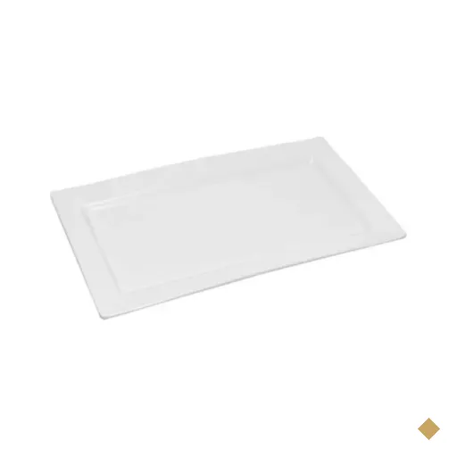 12 Travessas Rasa Melamina Branca 35x20cm Bandeja Servir Lanchonete Restaurante…