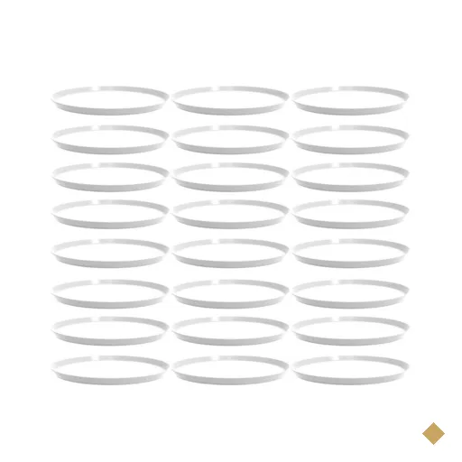 24 Bandejas para Servir 28cm Brancas Redondas Bar Restaurante Lanchonete Crippa