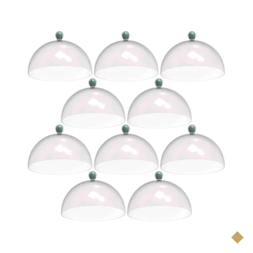 Kit 8 Cúpulas de Plástico 30cm Bolos Tortas Doces Padaria Café Hotel Verde…