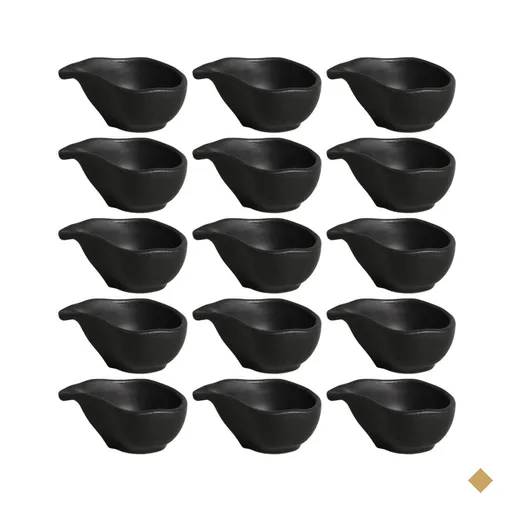Kit 15 Molheiras 40ml Cerâmica Preto Matte Restaurante Orgânico Japonês…