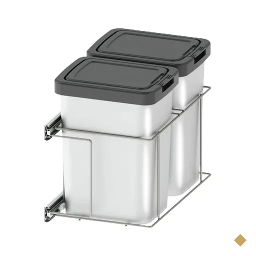 Lixeira Dupla para Cozinha Suprema Corrediça Deslizante Lateral 9 litros…