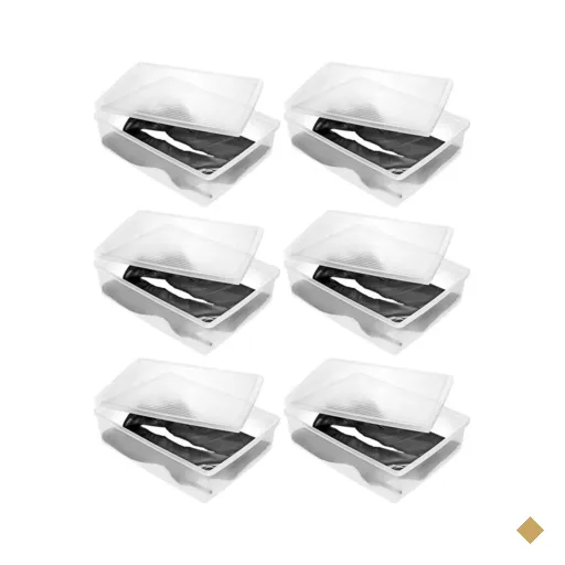 6 Caixas Organizadoras para Botas Cano Longo Empilháveis Tampas Ventiláveis…