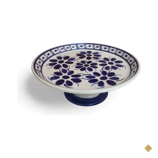 Porta bolo ou BOLEIRA reto com pé Porcelana Pintada à mão