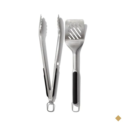 Pinça e Espátula para Churrasco em Inox OXO