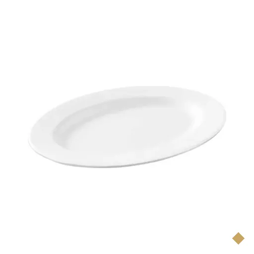 Kit 24 Travessas de Melamina Branca 20x14cm Restaurante Bandeja Oval para…