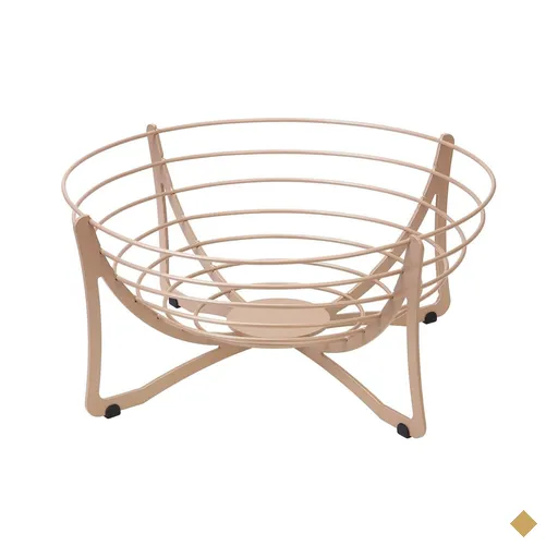 Fruteira De Mesa Gold Matte Aramada Redonda 34,5 Masutti Aço Carbono Hélice…