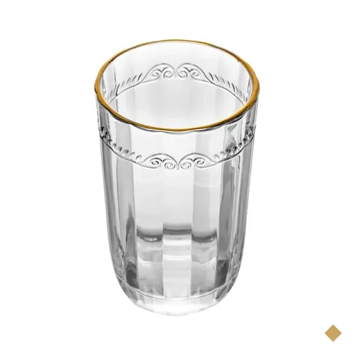 Jogo 24 Copos de Cristal com Fio de Ouro Alto Imperial 370ml Lyor Servir Suco…
