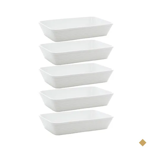 5 Travessas Brancas de Porcelana 29x20x5cm Retangulares Línea Refratário para…
