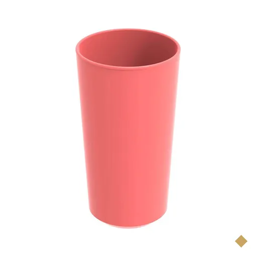 Kit 48 Copos de Plástico Altos 500ml Refeitório Escola Crippa Rosa Goiaba