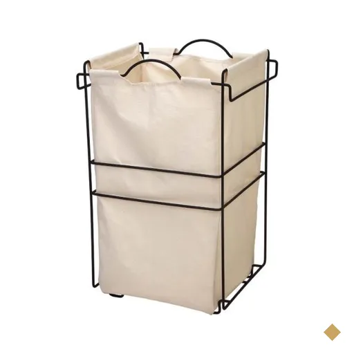 Cesto Tulha Aramado Deslizante para Roupa Suja Banheiro Lavanderia 33x59cm…