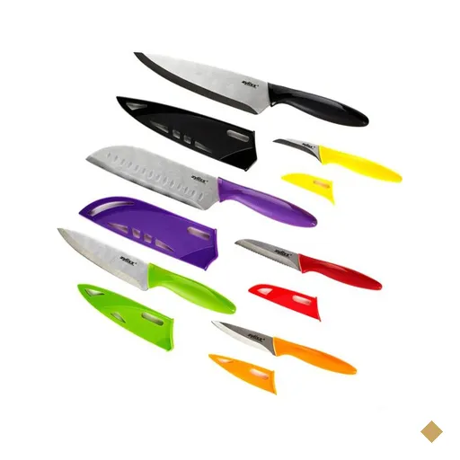 Conjunto de 6 Facas em Aço Inox com Capa Colorida Zyliss