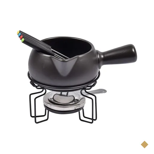 Fondue 7 Peças em Cerâmica 23cm Dynasty Preto