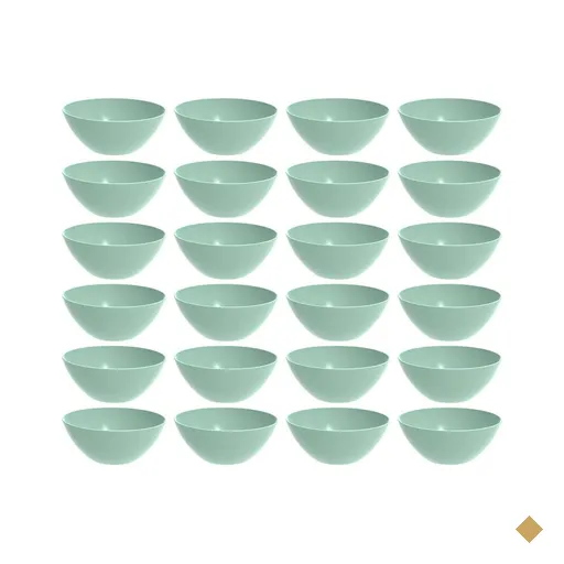 Kit 24 Tigelas Redondas 2,3L Travessa Verde Menta Servir Salada Sobremesa Crippa