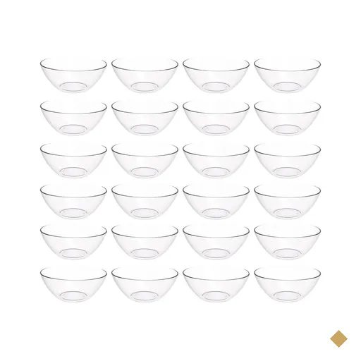 24 Tigelas 2,3L Transparente Travessa Redonda Servir Salada Sobremesa Crippa