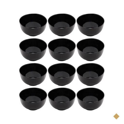 Kit 12 Bowls de Vidro Preto 700ml Cumbucas Saladas Caldos Sobremesas Opalino…