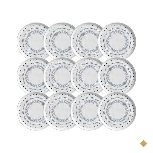 Kit 12 Pratos para Sobremesa Branco Cerâmica 21,5cm Buffet