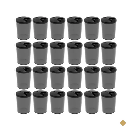 Kit 24 Farinheiras Porta Farofa Temperos com Tampa 400ml Crippa Fumê