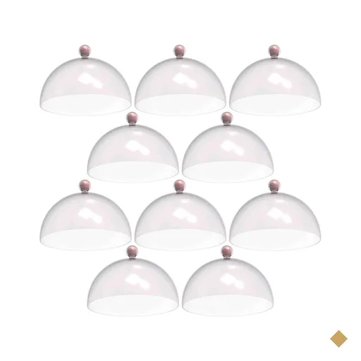 Kit 8 Cúpulas Plásticas 30cm Rosa para Bolo Torta Doces Hotel Confeitaria…