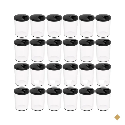Kit 24 Farinheiras Porta Farofa Temperos 400ml Crippa Preto Restaurantes