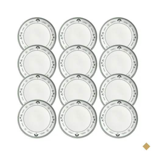 Conjunto 12 Pratos Rasos 26,5cm Cerâmica Exótica Porto Brasi
