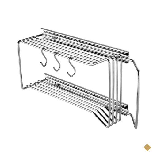 Suporte Porta Espetos de Embutir na Lateral do Móvel com 3 Ganchos Masutti…