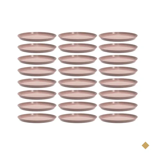 24 Bandejas Redondas Amêndoa 34cm Servir Bar Restaurante Bubble Crippa