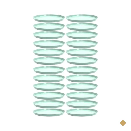 Kit 24 Bandejas Redondas 34cm Verde Menta Servir Bubble Restaurante Bar Crippa