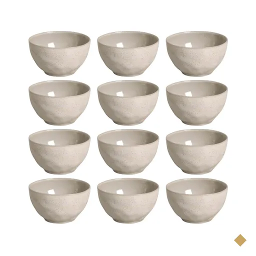 12 Bowls Cerâmica 558ml Off White Cumbuca Orgânica Latte Porto Brasil…