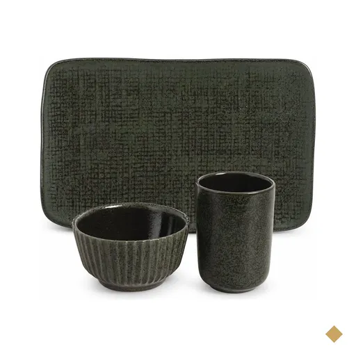 Conjunto Mesa Posta Comida Japonesa Sushi Cerâmica Verde 12pçs Travessas…