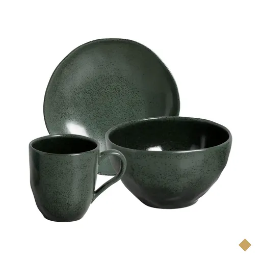 Aparelho de Jantar 12 Peças em Cerâmica Porto Brasil Arauco Verde Orgânico…