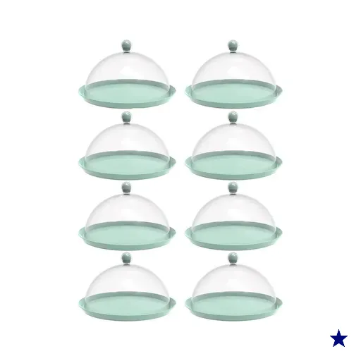 8 Porta Bolo Torta 30cm Verde Menta Cúpula Boleira Doces Petiscos Bubble Crippa