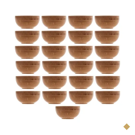 Kit 25 Bowls Molheira Redonda de Bambu 8x4cm Petisqueira Pequena Lyor Potinho