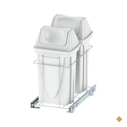Lixeira de Cozinha Deslizante Corrediças Telescópicas Dupla 14L Branco…