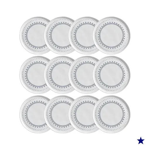 Jogo 12 Pratos Rasos Stoneware Porto Brasil 27,5cm Eventos