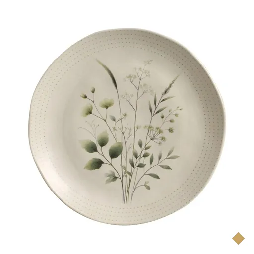 Jogo 12 Pratos Rasos Ammi Orgânico Cerâmica Floral 26,5cm Porto Brasil Mesa…