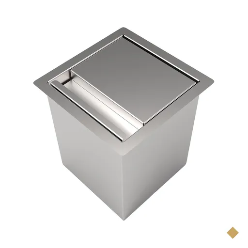 Lixeira de Embutir Quadrada Saro Inox 4 Litros  de Bancada CLL