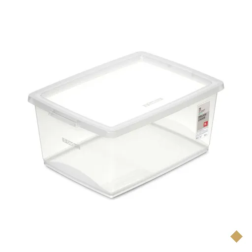 12 Caixas Organizadoras com Tampa 15L Plástica Retangular My Closet Ordene…