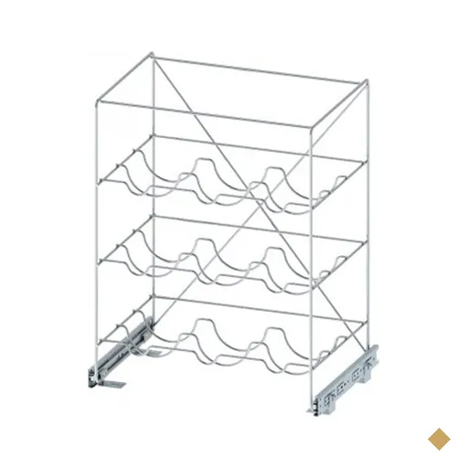 Adega Aramada de Vinho Deslizante Ellite 9 Garrafas Cromada 30x45x55cm Dimec