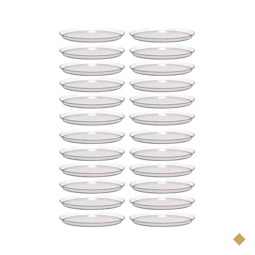 Kit 24 Bandejas Redondas 34cm Poliestireno Doce Salgado Buffet Incolor Crippa…