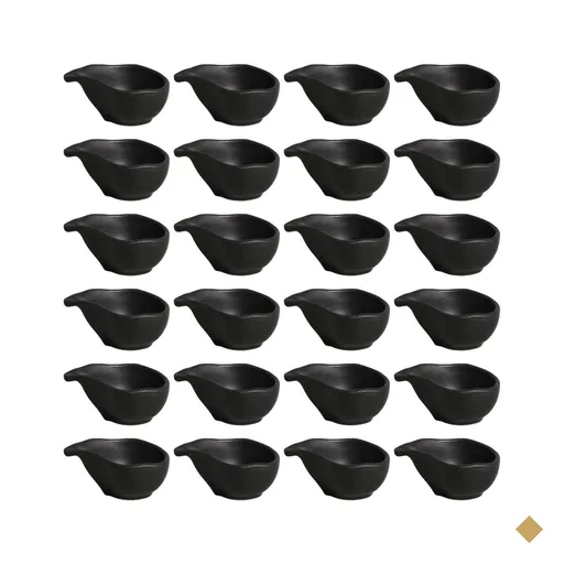 Kit 24 Molheiras 8x6cm Preto 40ml Cerâmica Porto Brasil Buffet Restaurante…